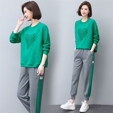 时尚休闲舒适卫衣套装女宽松显瘦运动服两件套，女装套装/套裙，依恋蒂丝