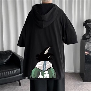 LD54005-P45连帽短袖t恤男大码胖子带帽五分袖中袖，男装T恤，电商A040