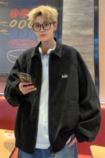 灯芯绒大拉链外套男款春秋季夹克2024休闲衣服J7089P78控108，男装夹克，电商A157