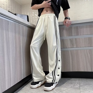 设计感裤子男设计感美式排扣裤男女运动直筒休闲阔腿裤B4026-P38图片