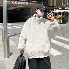 冬季新款兔毛外套男潮牌高街痞帅情侣休闲加厚保暖棉衣棉袄WY92，男装卫衣，星座1116A-1（原606A）