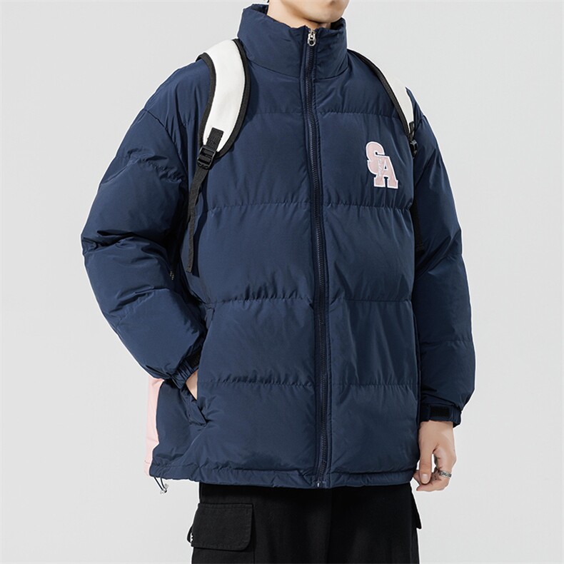 冬季新款宽松面包服港风青春立领棉服男纯色棉衣外套MY9067-P100,男装棉衣,电商A128
