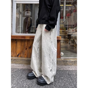 复古扎染牛仔裤男女美式炸街小众裤潮  XK8086 P48图片