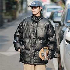 冬季男女外套加绒加厚休闲运动棉服立领PU皮棉衣8116-P135控价188，男装棉衣，电商A441-1