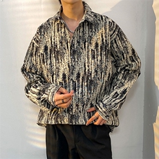 2022扎染加厚长袖衬衫男青少年渐变迷彩外套百搭加厚衬衣CS901P55，男装衬衫，电商A062