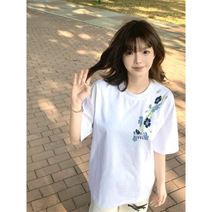 万针全刺绣解构设计260克重磅双纱纯棉高品质美式高街短袖T恤特39图片