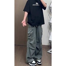直筒牛仔裤慵懒随性街头百搭牛仔裤小众设计休闲复古长裤K646TP55，男装牛仔裤，电商A102B