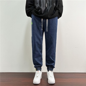 k301-p55-控78 M-5XL牛仔黄泥在高阶宽松大码牛仔裤cityboy图片