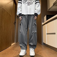 欧美高街工装休闲裤男秋季潮牌大口袋束脚九分裤子K7135-P40，男装休闲裤，星座1109-3