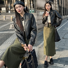 【春装现货】美拉德风格高品质皮衣2024年春季时尚潮流，女装皮衣，江南女神