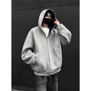 连帽卫衣开衫美式潮牌宽松情侣帽衫拉链外套1001-1-WY83-P55图片