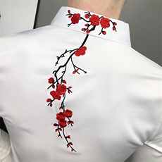 秋冬男士长袖修身梅花刺绣修身衬衣衬衫休闲A236-8826-P55，男装衬衫，电商A236