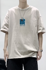 T2282P25港风室内男士潮牌潮流夏季薄款大码宽松圆领五分半袖体恤，男装T恤，星座510A-1