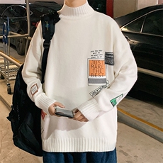 M18212-P45加绒款-P65半高领毛衣男士大码针织衫男毛线衣男，男装针织衫/毛衣，电商A040