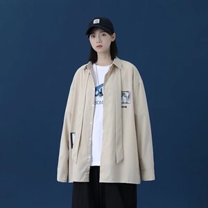 长袖衬衫(配领带)春款男港风潮流C8001P32，男装衬衫，星座1116-2