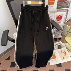微弹复古休闲拼接卫裤男女秋季嘻哈宽松条纹直筒裤K2868/P45，男装休闲裤，星座506B