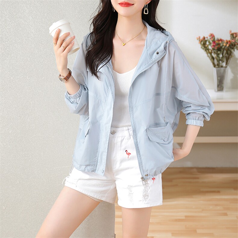时尚休闲夏季防晒衣女2025新款宽松大码透气薄款外套防晒服小个子,女装防晒衣,慕咨
