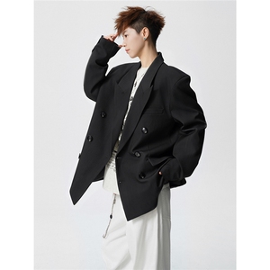 双排扣大码M-5XL西服男成分96%聚酯纤维4%氨纶XF78127P85控128,五五分穿搭博主男图片