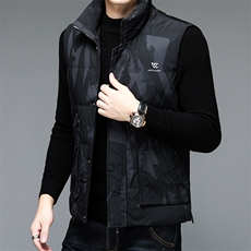 羽绒马甲男冬季2023新款中年爸爸装休闲灰鸭绒背心厚款保暖外套，男装背心/马甲，电商B212（原钱塘6029）