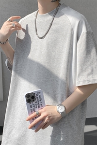 T10129-特批30 控58 曼巴棉撞色拼接短袖大码T恤夏季薄款垂感短袖图片