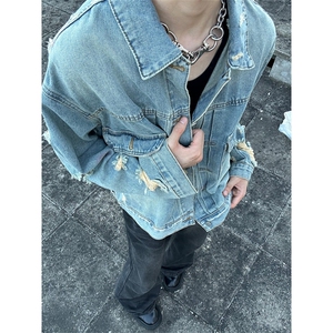 自家图 有货~vibe美式破坏短款休闲牛仔夹克外套JK805-P85 控118图片