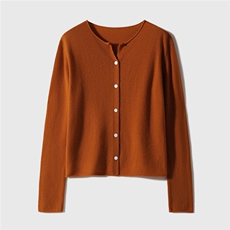 2025春秋新款羊绒衫女100纯山羊绒精纺显瘦纯色外套V领针织开衫，女装针织衫/毛衣，恒旺羊绒