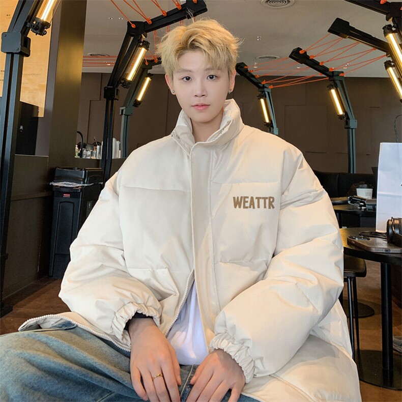 ！2025冬季新款男士立领棉衣百搭情侣印花棉服外套MY312特P55图片