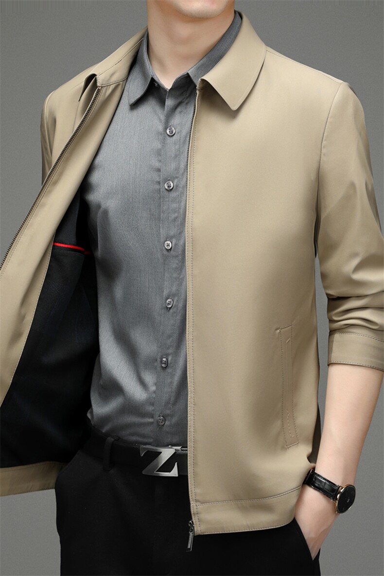 春季夹克2023新款夹克男外套上衣宽松潮流男上装翻领休闲宽松男装,男装夹克,电商B212（原钱塘6029）