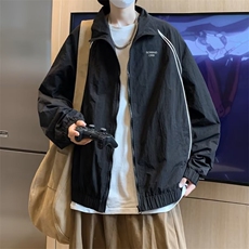 新款刺绣立领外套男春秋潮牌情侣宽松痞帅美式夹克冲锋衣JK101，男装夹克，星座1116A-1（原606A）