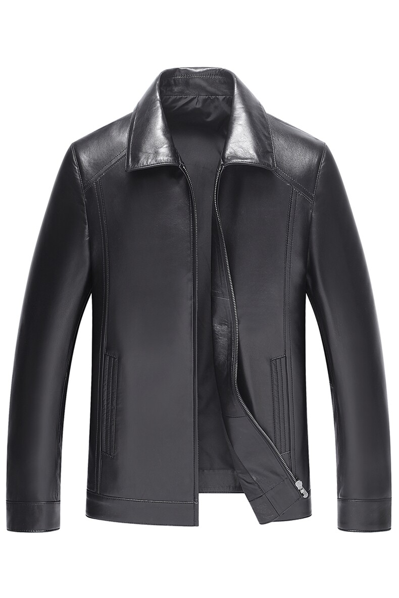 J-Z652男式2023秋季新款头层绵羊皮皮衣男翻领外套P500，男装皮衣，电商B360