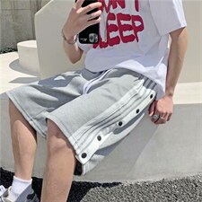 2026夏季潮流排扣卫裤男宽松运动休闲短裤直筒五分裤DK6405-p28，男装牛仔裤，星座1008-2