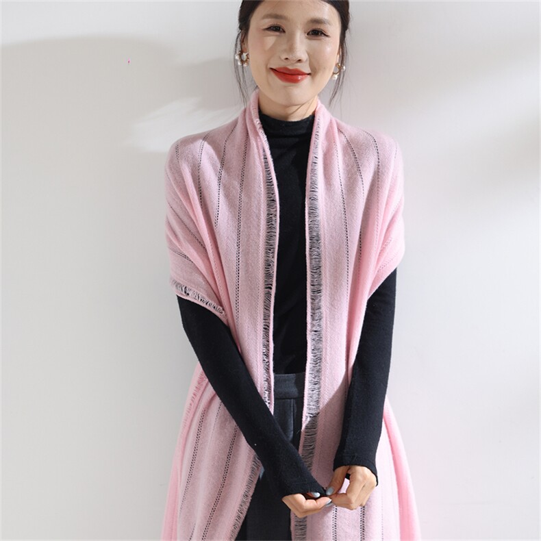 2025年秋季秋冬季时尚百搭通勤简约休闲流苏围巾，围巾，思琳羊绒