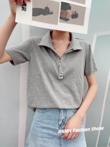 现货夏季polo带标，女装，人可·木易