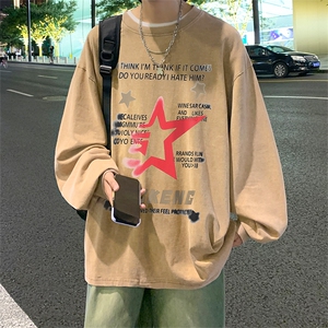 直播品质 重磅纯棉 美式蜡染水洗做旧潮牌宽松长袖t恤 CT363特P38图片