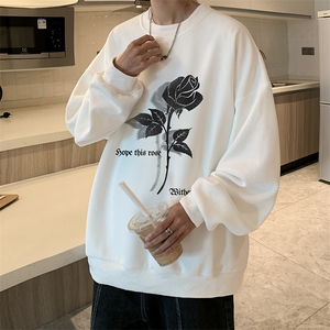 华夫格卫衣圆领卫衣男大码长袖t恤男外套 HW76279-P30加绒款-P40图片