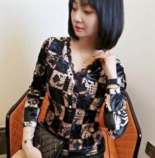 植绒烧花打底衫，其它，赫琳娜