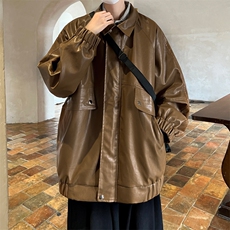 ！2025春季新款男士皮衣潮牌情侣皮夹克外套JK195P85，男装皮衣，电商B220