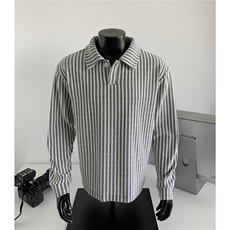 25秋装套头翻领卫衣男装秋季鱼骨纹宽松长袖打底T恤S508特28，男装T恤，电商A233-1