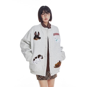 1506-1/JY2901/P53春秋美式复古刺绣卡通棒球服外套男女情侣夹克图片