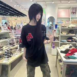 万针全刺绣工艺抖音得物高品质260克重磅纯棉双纱美式高街短袖T恤图片