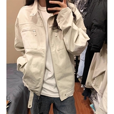 W10288-P65网图现货美式立领外套复古潮牌短款工装夹克棒球服，男装夹克，星座1608