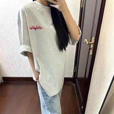 万针全刺绣工艺抖音得物高品质260克重磅纯棉双纱美式高街短袖T恤，男装T恤，电商A486-1