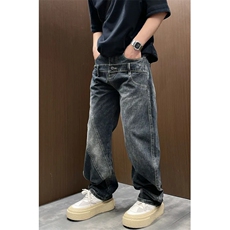 [008]做旧多口袋拼接工装牛仔裤男宽松直筒休闲A079-NA670-P55，男装牛仔裤，电商A079