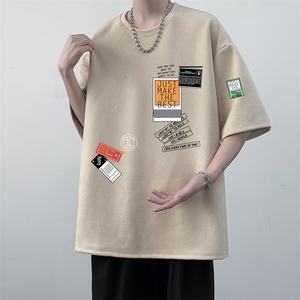 麂皮绒短袖t恤男大码半袖男 JD82121-P25图片