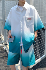 XZ-230-1TZ301夏季新款青春活力简约扎染渐变休闲短袖套装P75控98，男装T恤，星座230-1
