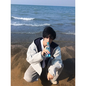抖音得物高品质二开 26春装美式重磅宽松结构双面连帽卫衣外套W68图片