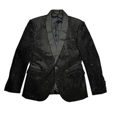 新款亮片条纹修身小西装外套男韩版网红夜店个性西服XZ021-P135,男装西服套装,电商B267