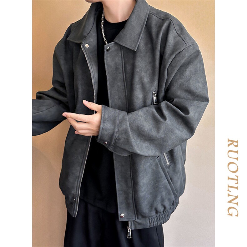 现货-春秋美式复古皮衣男潮牌街头时尚外套皮夹克-AP23064-P115,男装夹克,电商A351