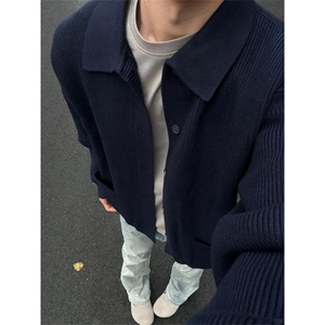 【有货】MY0339ZZ-特73 秋冬季加厚针织开衫外套男士慵懒翻领毛衣图片