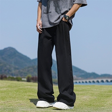 得物品质夏款男裤纯棉直筒宽松直筒宽松休闲长裤h890P50，男装休闲裤，星座1013-1
